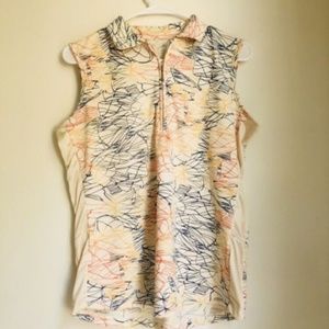 All By Jofit golf top orange blue collared Size Sm